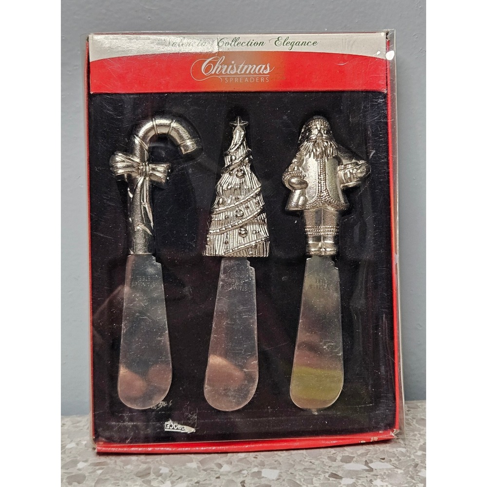 Valencia Collection Elegance Christmas Spreaders Silver 3 Piece Stainless Set
